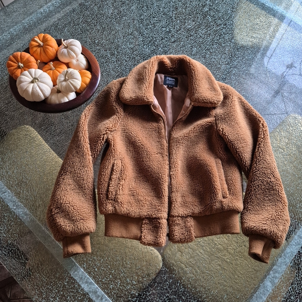 Ci Sono Brown Teddy Sherpa Jacket